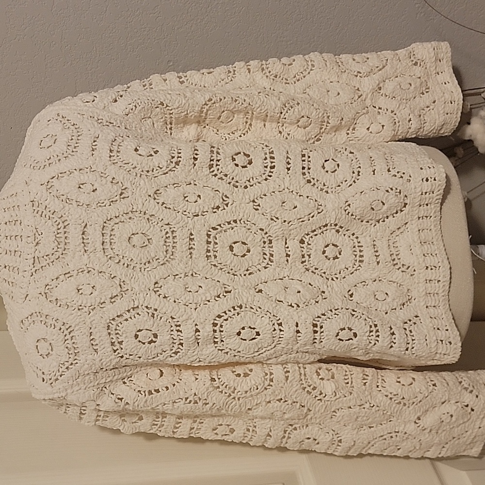 POL Cream Crochet Crew Neck Sweater NWOT - Picture 3 of 6